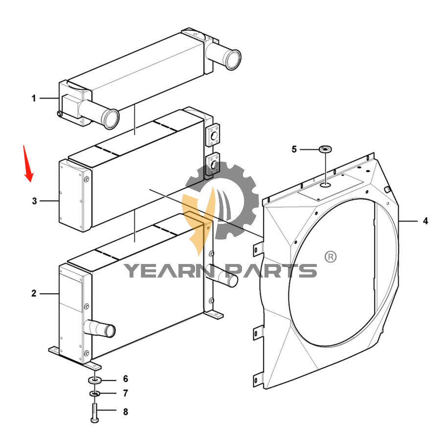 Hydraulic Oil Cooler VOE17424913 for Volvo Excavator EC120D EC140D