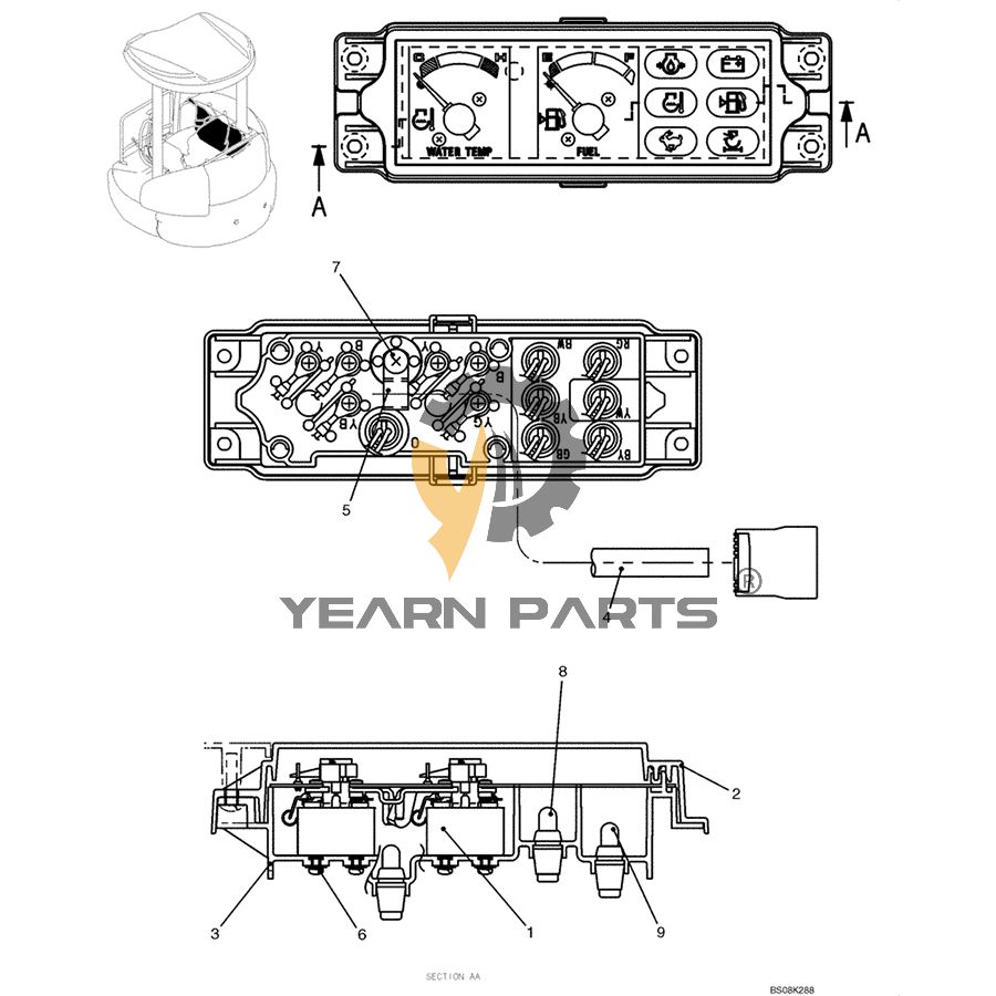Instrument Panel PH59S00005S001 for Case CX27B CX31B CX36B CX50B CX55BMSR Excavator