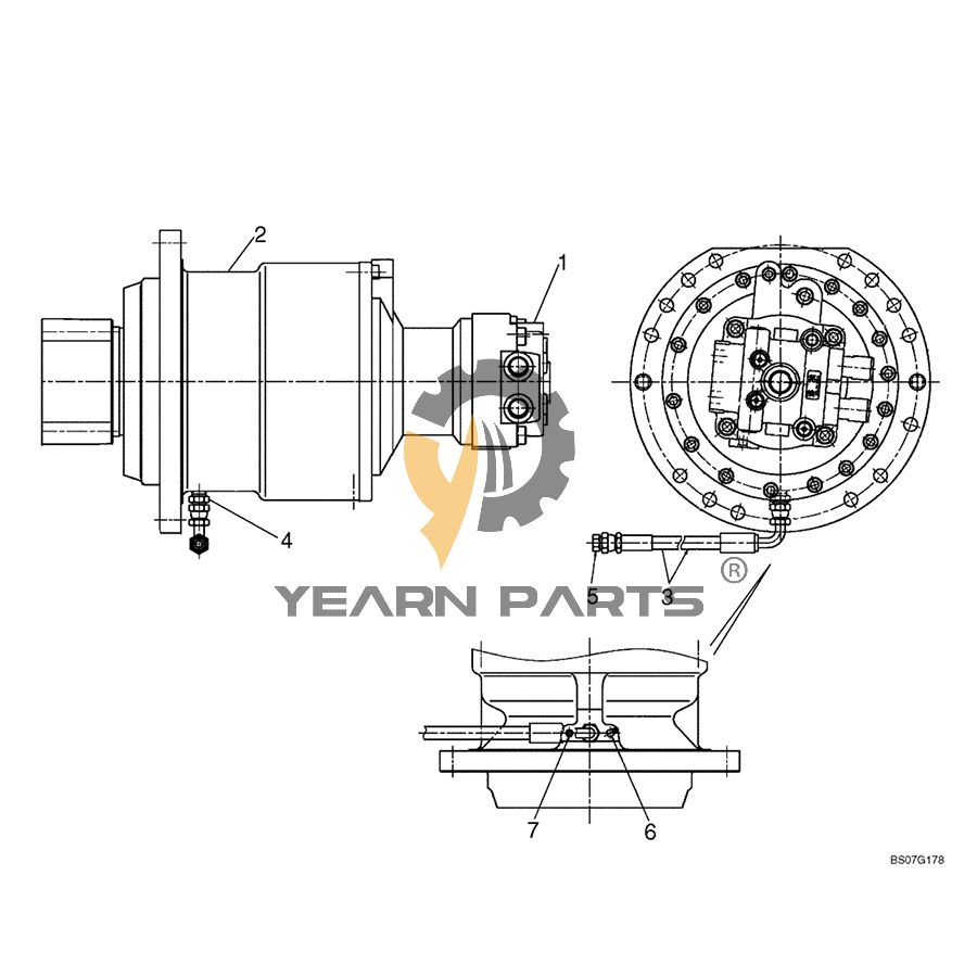 Right Swing Motor Assy LS15V00024F1 for Kobelco SK485-8 Excavator