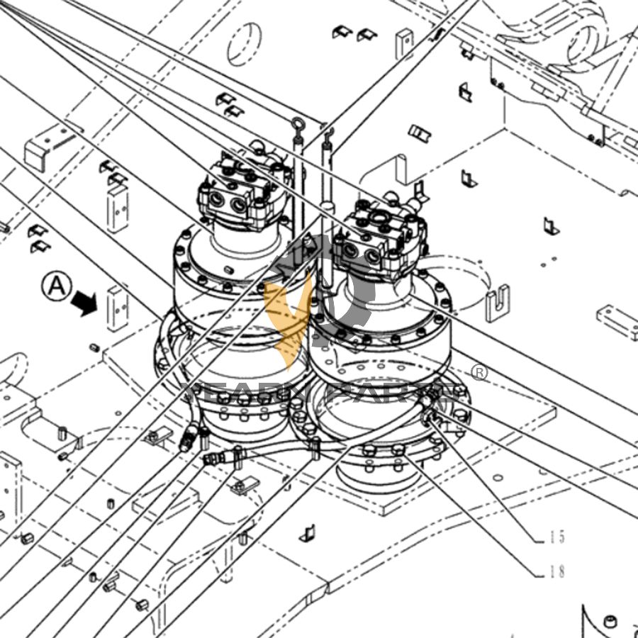 Right Swing Motor Assy LS15V00027F1 for Kobelco SK485-9 SK485LC-9 Excavator