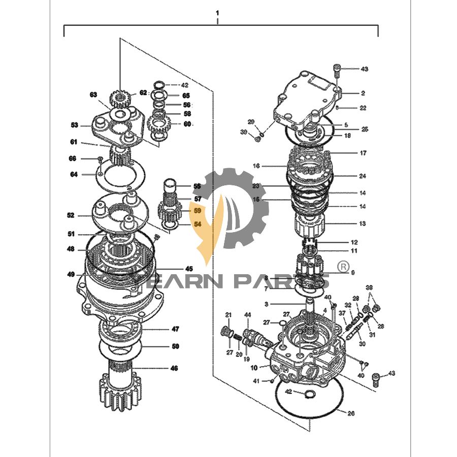 Slew Swing Motor Assy 7006713 7019194 for Bobcat Excavator E60