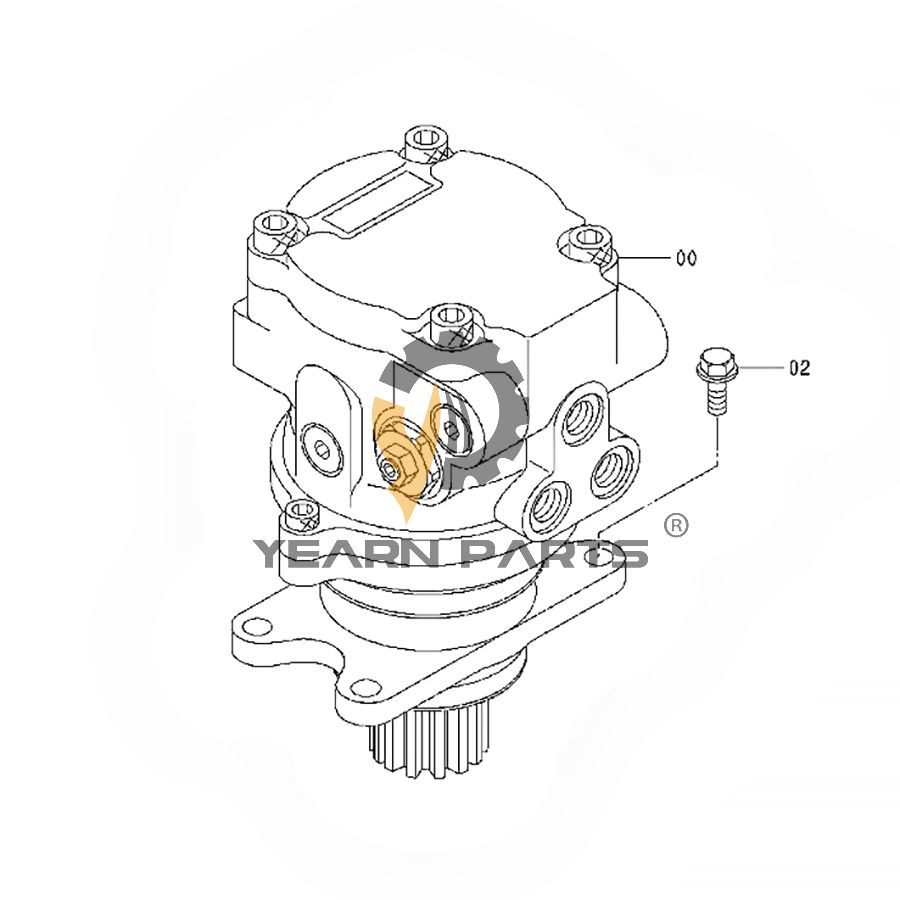 Swing Motor Ass'y 4438719 for Hitachi Excavator EX20U-3 EX20UR-3 ZX20U ZX20UR ZX22U-2