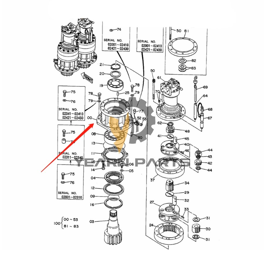 Swing Motor Base Hub 1012431 for Hitachi Excavator EX400
