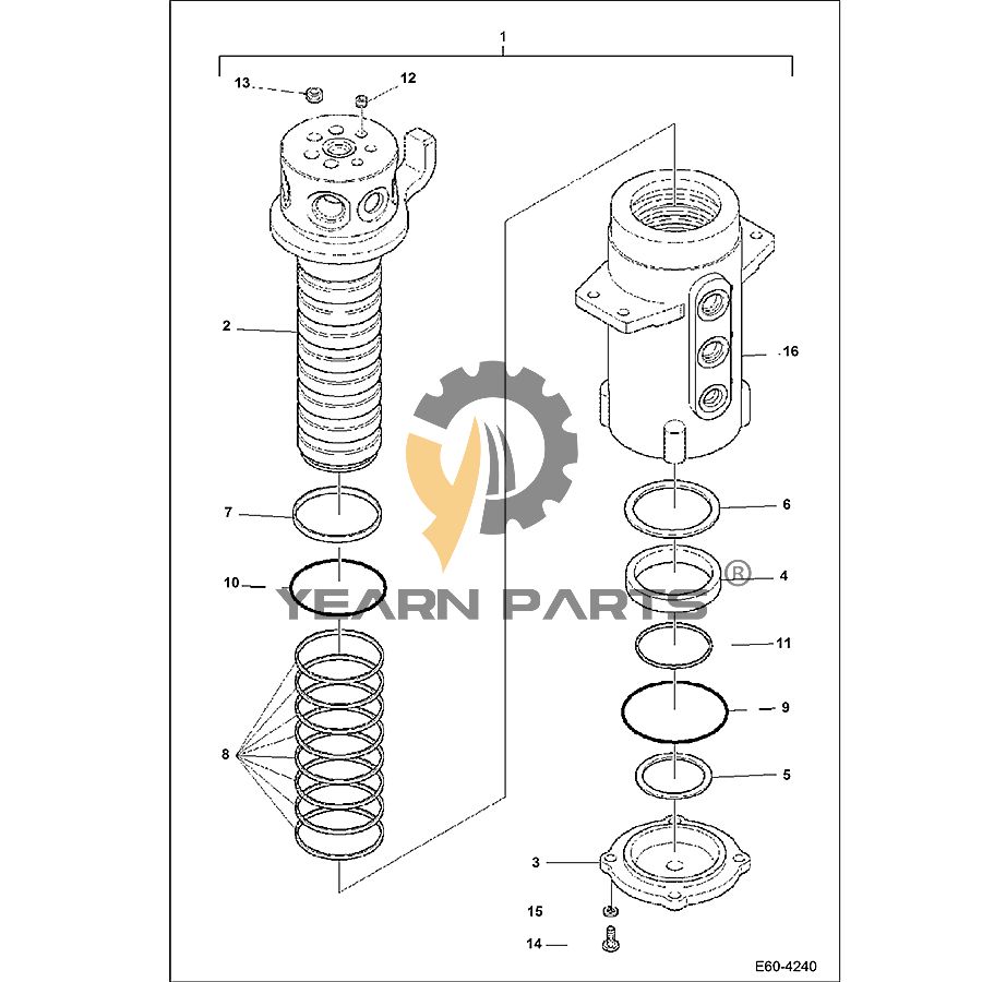 Swivel joint Assy 7006067 for Bobcat Excavator E60 E62 E63 E80 E85