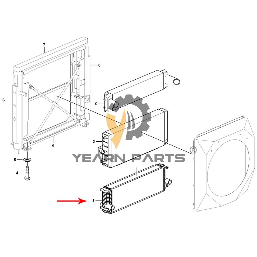 Radiator VOE17246331 for VOLVO EC380E Excavator with Engine 6HK1X