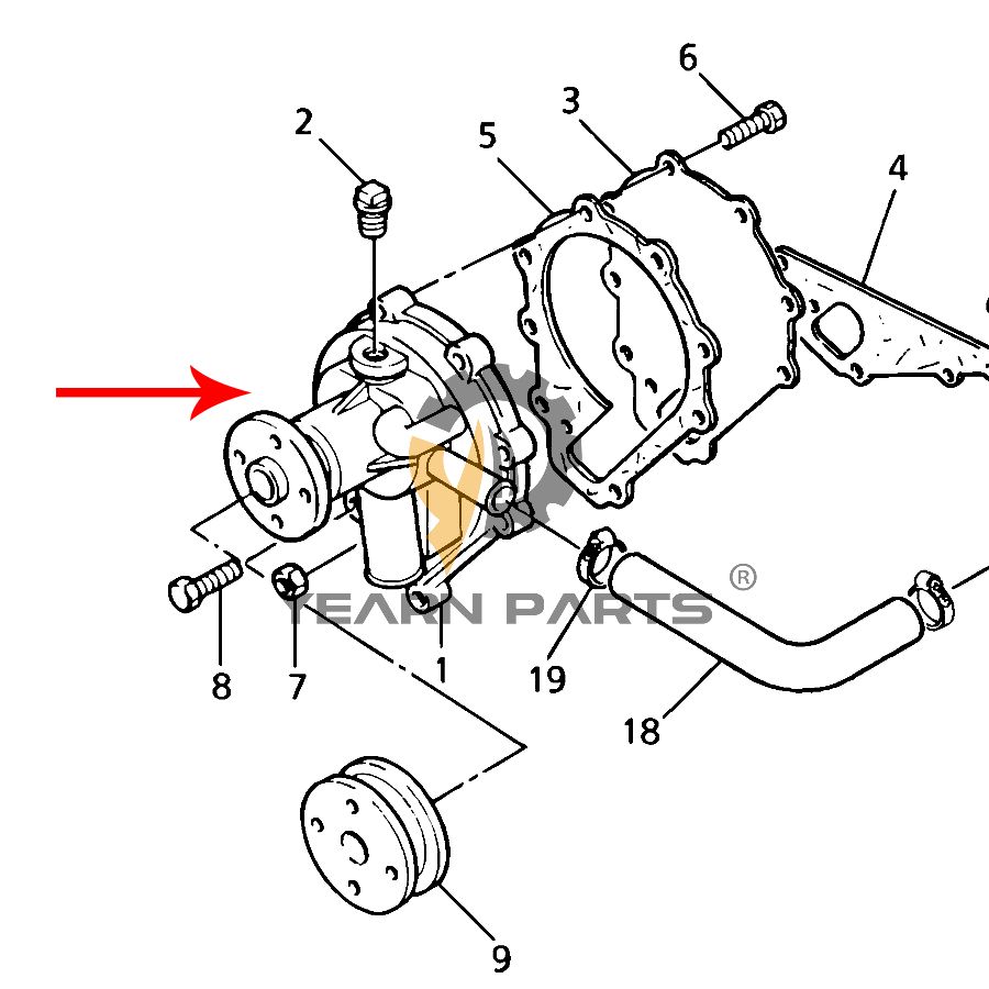 Water Pump PJ145016900 VOE21169678 for Volvo EC50 EC50VV EW50 EW50VV Excavator