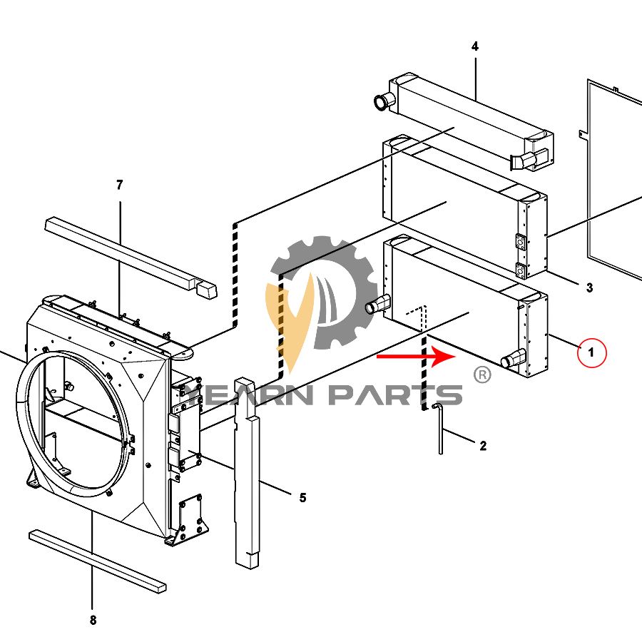 Water Tank Radiator VOE15143746 for Volvo EC250D EC300D PL3005D Excavator