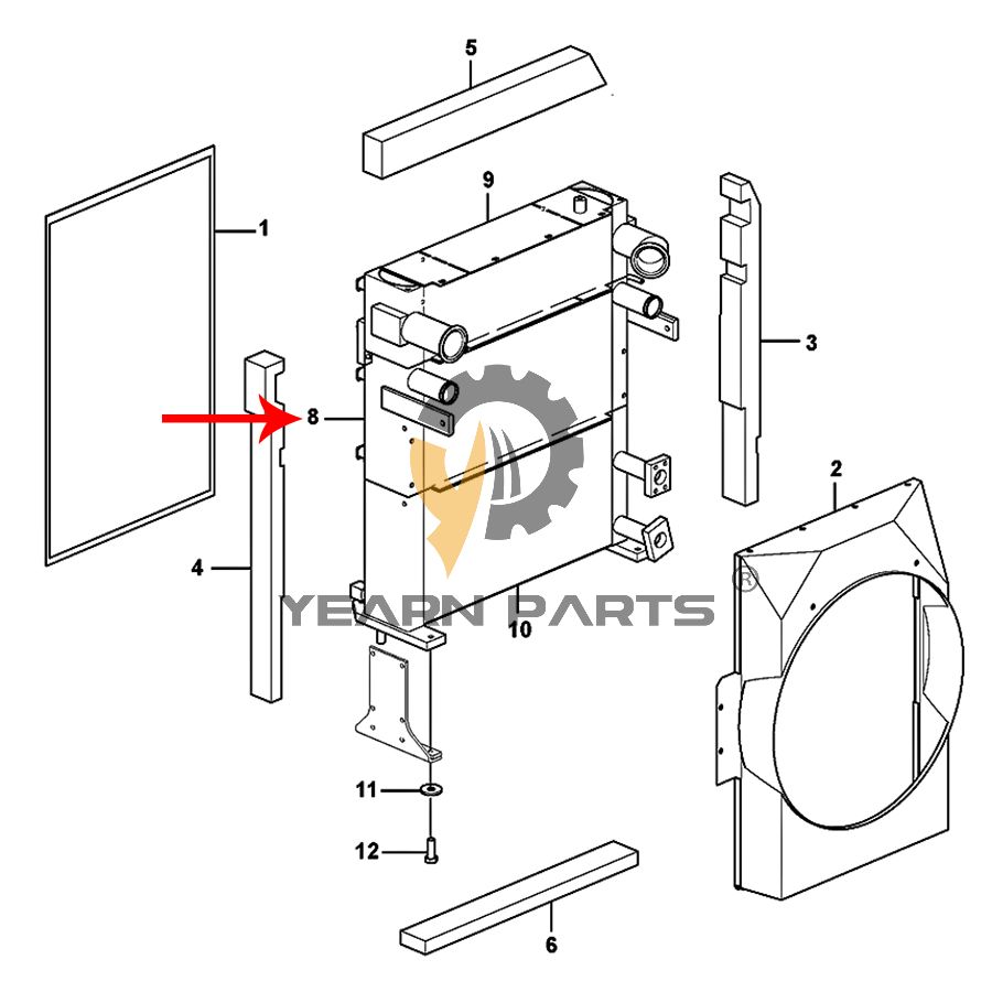 Water Tank Radiator VOE15192364 for Volvo ECR145D Excavator