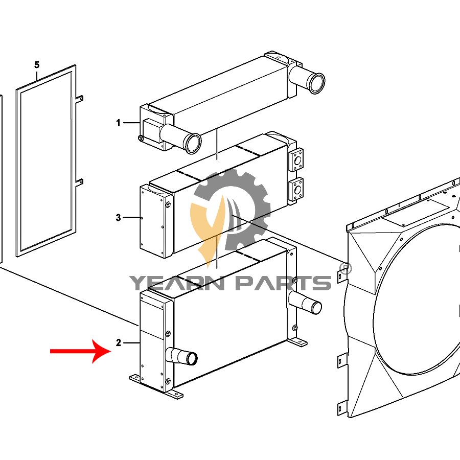 Water Tank Radiator VOE17430886 for Volvo EC160E EC180E Excavator