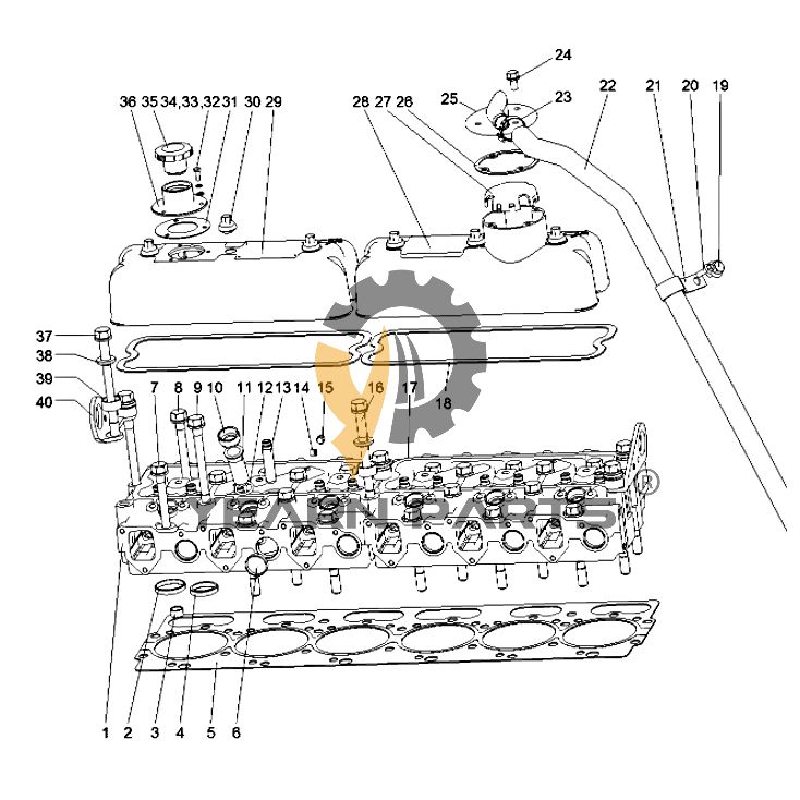 Engine Cylinder Head ASSY XCAE-00503 for Hyundai Loader SL730 SL733 SL733S SL735 with Yuchai Engine YC6
