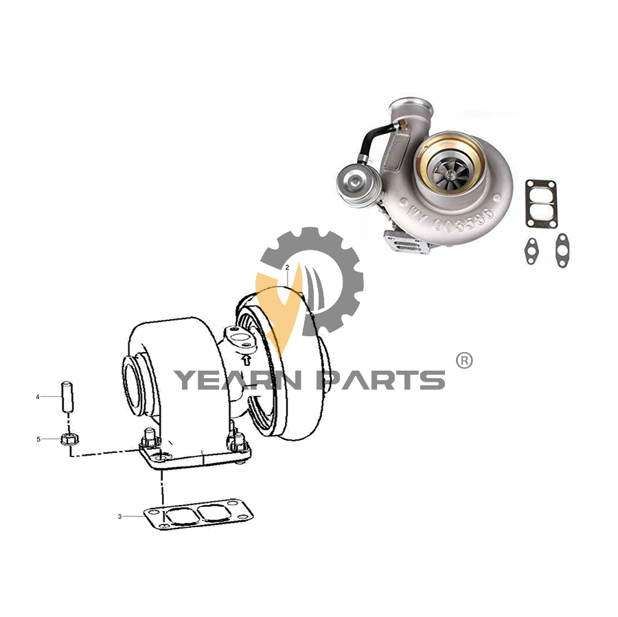 Turbocharger 4031649 for Hyundai Excavator R215LC-7(INDIA) R220LC-7(INDIA)