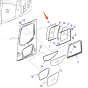 Door Upper Front Fixture Glass 22B-54-27231 for Komatsu Excavator PC138US-10 PC138US-8 PC138USLC-8 PC228US-8 PC228USLC-8