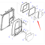Door Upper Front Slider Glass 20Y-53-12850 for Komatsu Excavator PC200-8 PC220-8 PC270-8 PC300-8 PC350-8 PC400-8 PC450-8 PC550LC-8