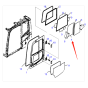 Door Upper Rear Slider Glass 20Y-53-12850 for Komatsu Excavator PC200-8 PC220-8 PC270-8 PC300-8 PC350-8 PC400-8 PC450-8 PC550LC-8