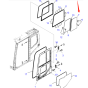 Door Upper Rear Slider Glass 20Y-54-52840 for Komatsu Excavator PC1250-7 PC130-7 PC200-7 PC220-7 PC270-7 PC300-7 PC360-7 PC400-7 PC450-7 PC600-7 PC600-8