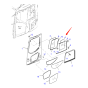 Door Upper Rear Slider Glass 22B-54-27241 for Komatsu Excavator PC138US-10 PC138US-8 PC138USLC-8 PC228US-8 PC228USLC-8