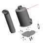 Muffler XCAF-00465 for Hyundai Loader SL760 SL763(-#0500) SL763(#0501-) SL763S SL765 SL765S