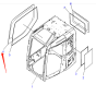 RightHand Glass 22B-54-28331 for Komatsu Excavator PC138US-10 PC138US-11 PC138US-8 PC228US-11 PC228US-8
