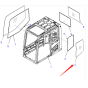 Side Behind Door Glass 2A5-53-11911 for Komatsu Excavator PC1250-11 PC210-10 PC210-11 PC490-10 PC650LC-11 PC700LC-11
