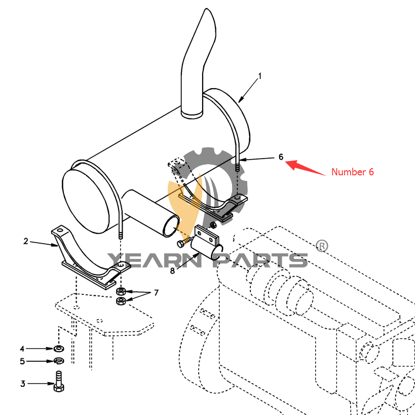Muffler Silencer U-Bolt SA1114-00250 SA111400250 for Volvo Excavator EC210