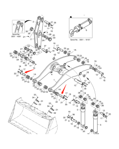 2PCS Loader Arm Pin 123-00124A 12300124A for Doosan Daewoo Excavator MEGA 400-V MEGA 400-V (SN 3001~) MEGA 400-V (CHINA)