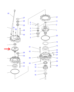 Swing Port Reduction Shaft Gear 201-26-51120 2012651120 for Komatsu Excavator PC60-5 PC60L-5