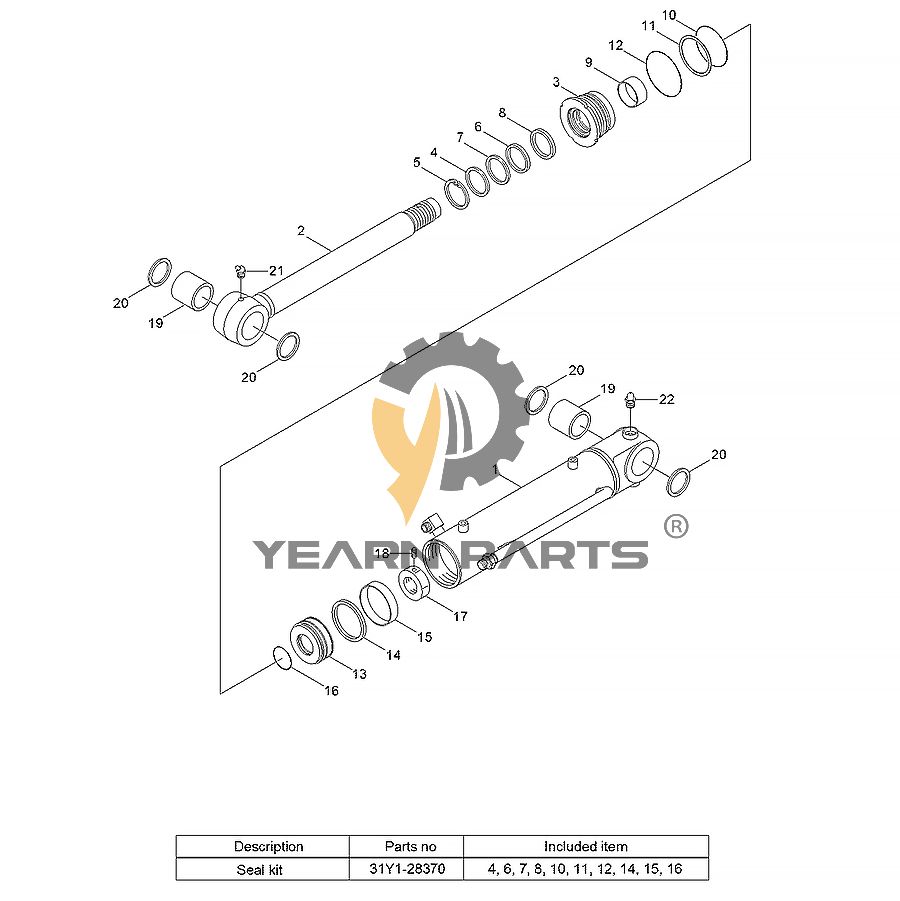 Blade Cylinder ASSY 31MH-40041 for Hyundai R35Z-7 R35Z-7A