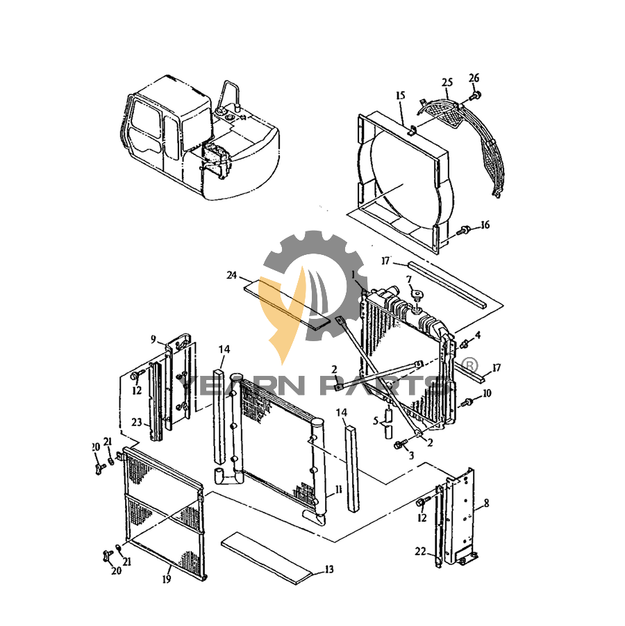 Water Tank Radiator ASS'Y 4320401 for Hitachi Excavator