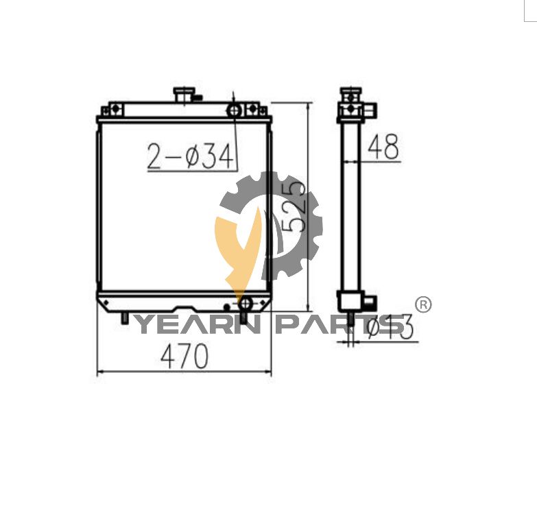 Water Tank Radiator Core ASS'Y 119956-44501 11995644501 for Yanmar F455 F605